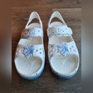 Crocs Elsa Frozen II Kids' White and Blue Sandals Size J1